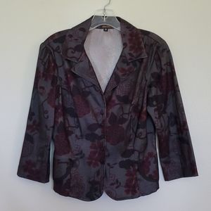Luna Chix Gray & Burgundy Fitted Jacket M